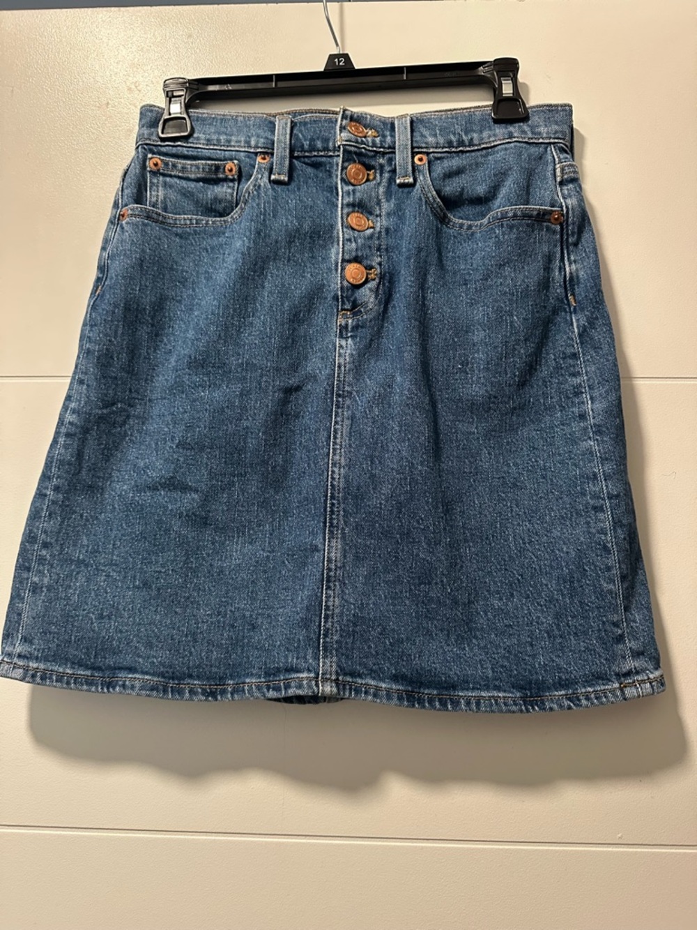 J crew Button-Front Denim Skirt - Blue